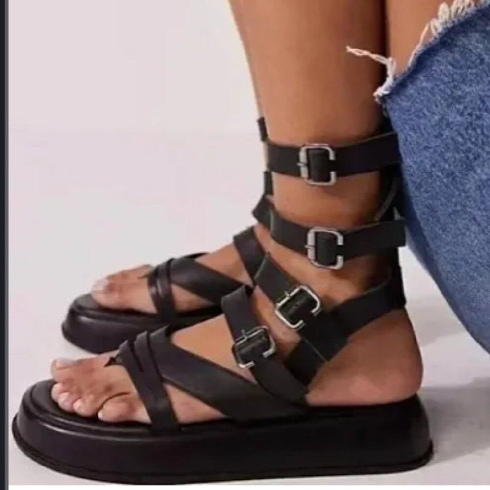 New Free People Jojo Gladiator Sandals Size 9 EU 40 MSRP: $148 Leather nwot - Picture 2 of 6